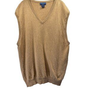 Joseph & Lyman Men's Cashmere Vest Size XXL Tan Pullover Sleeveless Soft Stretch